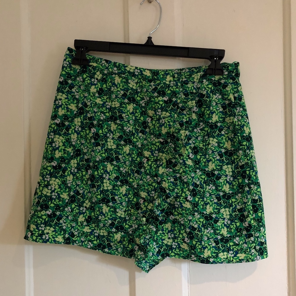 Neon Green Floral Skirt